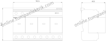 5SD7414-1 BTip 4 Kutup Yıldırım Koruyucu Parafudr