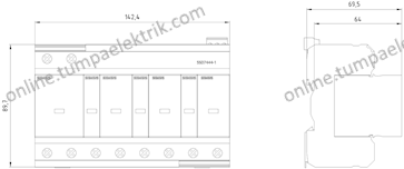 5SD7444-1, B/C Sınıfı 4 Kutup Tt ve Tn-S Parafudr