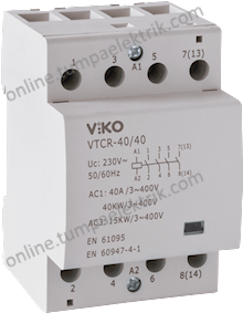 VTCR-25/11 Modüler Kontaktör 25A 1NO+1NC