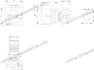 3Ld3054-0Tk53 16A Önden Tespit S/K Acil Stop Şalt