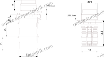 3Sb6210-0Ab10-1Ba0 1No Siyah Komp Yay Buton