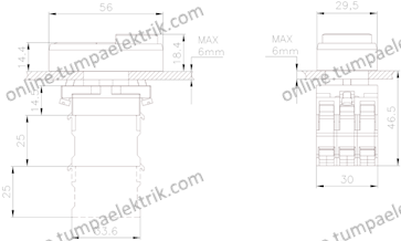 3SB6110-3AA24-1MK0 1NO/NC KIR-YEŞİL İKİZ BUTON