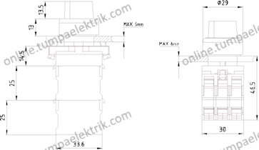 3SB6160-2AA10-1BA0 0/1 1No Kalıcı Mandal Buton