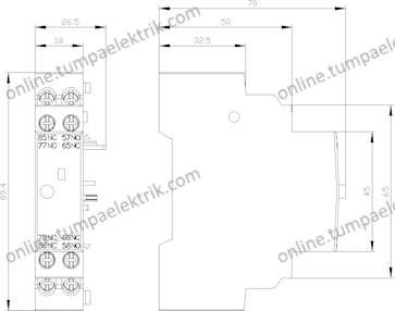 3RV2921-1M Kısa Devre Alarm Şalteri 2NO+2NC 3RV2