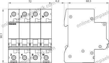 5SL4640-7 Otomatik Sigorta 40A C Tipi 3Faz 10kA