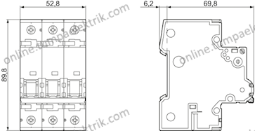 5SY4303-7 Otomatik Sigorta 3A C Tipi 3Faz 10kA