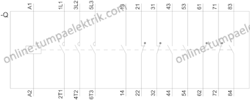 3TF6844-0CM7 Kontaktör 630A 230V 335kW 4NO+4NC