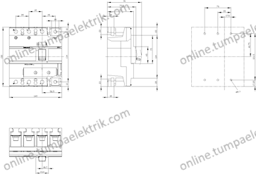 3VA1220-4EF42-0AA0 Kompakt Şalter 140-200A 36kA