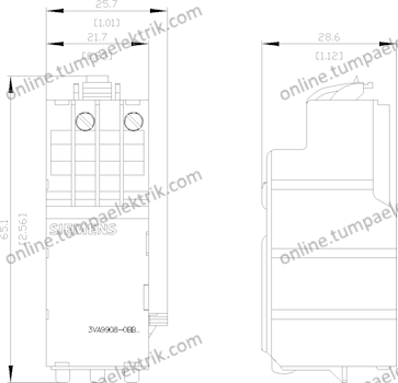 3VA9908-0BB25 Düşük Gerilim Bobini UVR