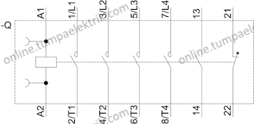 3RT2327-1AP00 Sirius Kontaktör 50A 4Kutuplu 230V