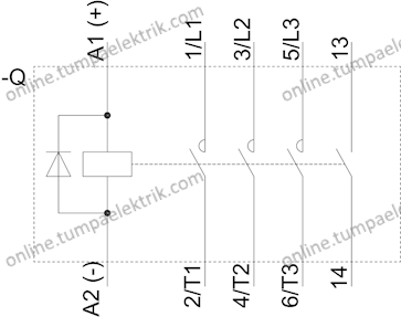 3TG1010-0BB4 Mini Kontaktör 8.4A 24V DC 4kW 4NO