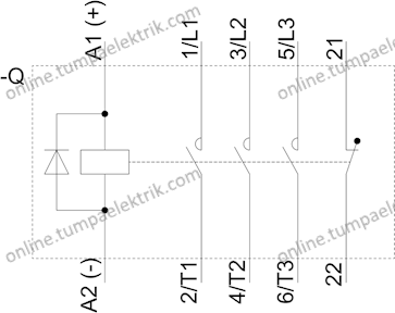 3TG1001-0BB4 Mini Kontaktör 8.4A 24V DC 4kW 3NO