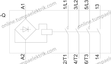 3TG1010-0AL2 Mini Kontaktör 8.4A 230/220V AC 4kW