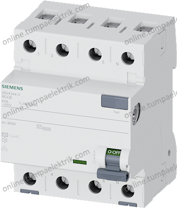 5SV4344-0 Kaçak Akım Rölesi 40A 30mA 400V 3Faz