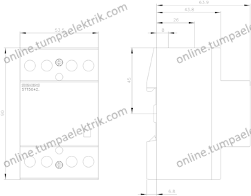 5TT5842-0 Insta Kontaktör 40A  2NO+2NC 230V