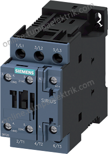 3RT2026-1BB40 Sirius Kontaktör 25A 24V DC 11kW