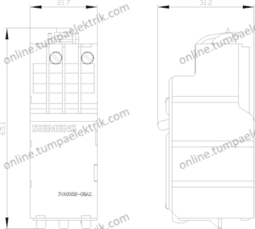 3VA9988-0BA23 Açtırma Bobini Esnek Tip 16-630A