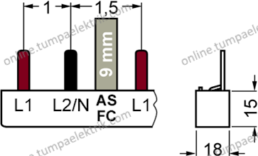 5ST3706 Müşterek Bara 214mm 1 Yardımcı Kontaklı