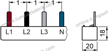 5ST3715 Müşterek Bara 214 mm 3Faz Nötr