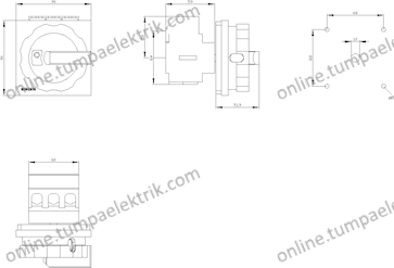 3LD2504-0TK51 Acil Stop Şalteri Önden T Kolu 63A