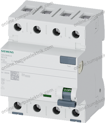 5SV3646-6 Kaçak Akım Rölesi 63A 300mA 400V 3Faz