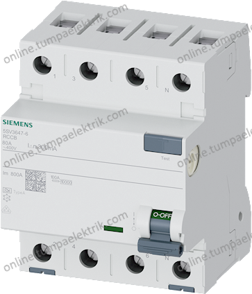 5SV3647-6 Kaçak Akım Rölesi 80A 300mA 400V 3Faz