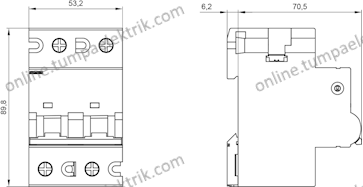 5SP4291-7 Otomatik Sigorta 2Faz  100A C Tipi