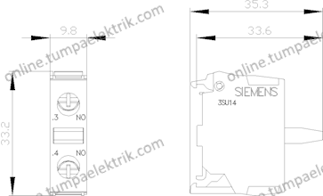 3SU1400-2AA10-1BA0 Kontak Bloğu 1No