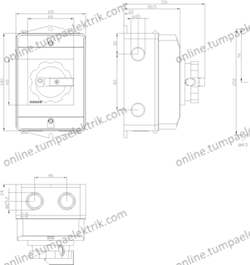 3LD2164-0TB53 Acil Stop Şalteri  9,5kW 25 A